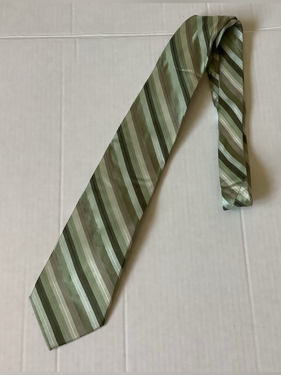 Calvin Klein Other - Calvin Klein 100% Silk Tie Earth Tone Olive Sage Green Gray Multi Striped